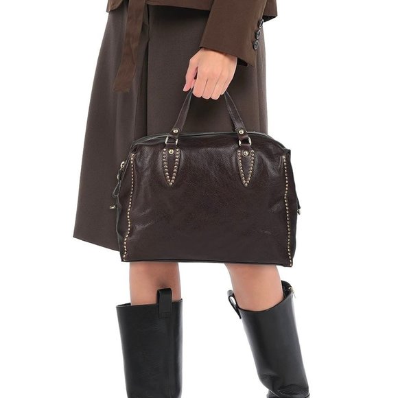 Campomaggi Lg Speedy Style Flavia Bowling Doctor Bag Dk Brown NWT Final Price - Picture 3 of 5